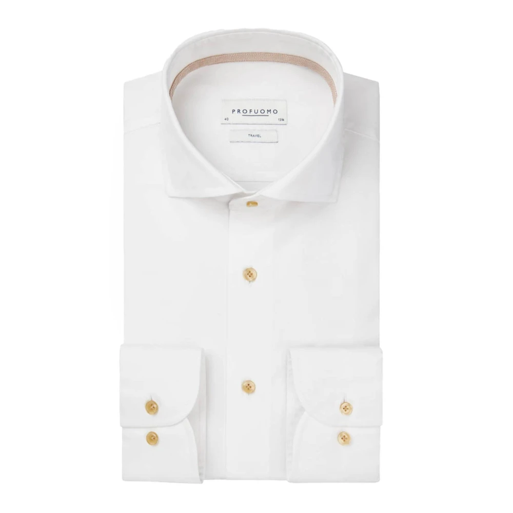 Profuomo Witte Overhemd met Mouwlengte 7 White Heren