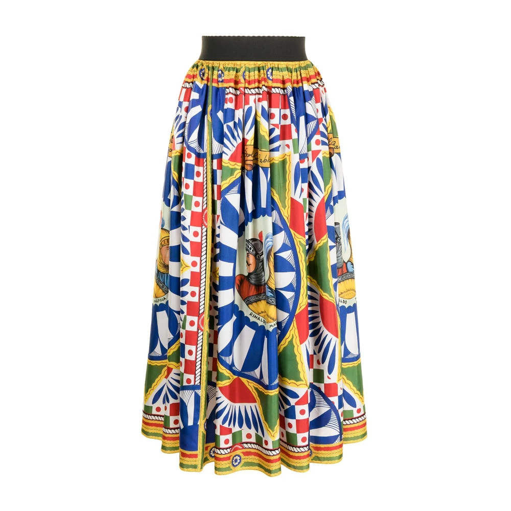 Dolce & Gabbana Geometrische Print Zijden Rok Multicolor Dames