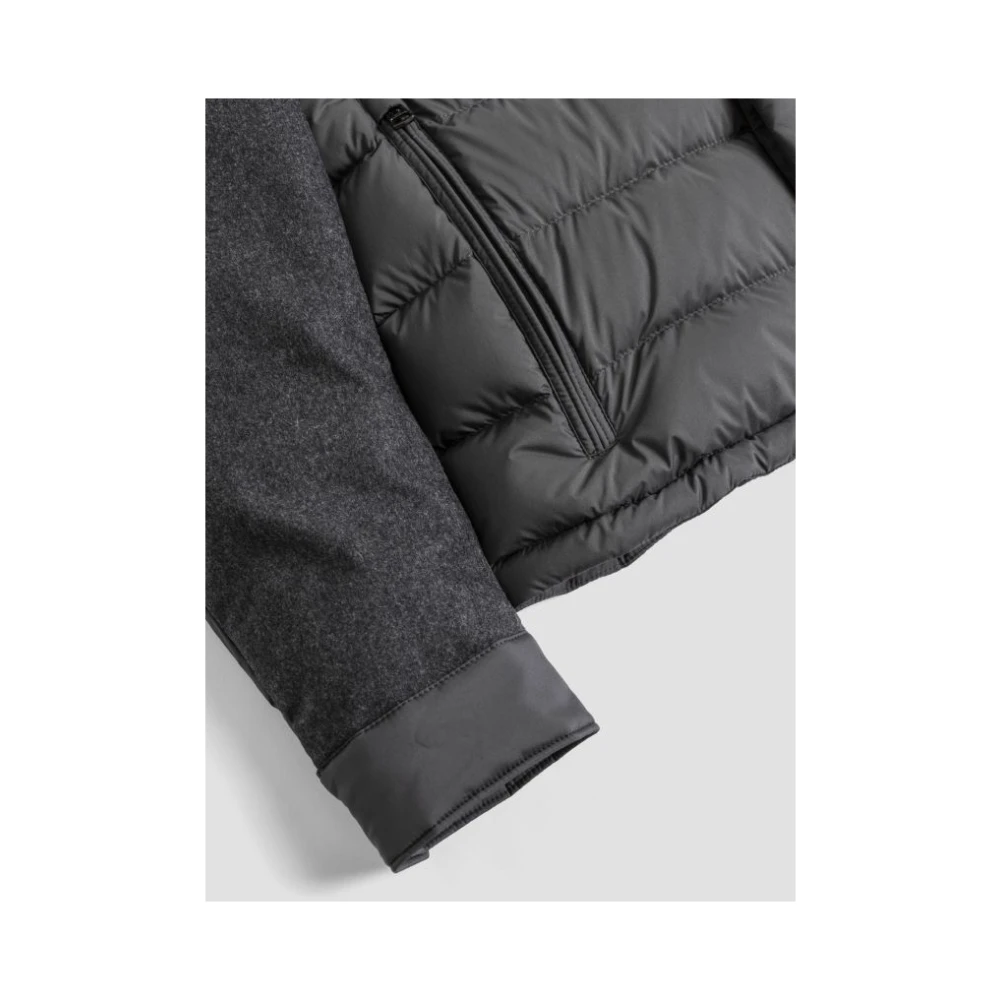 Moncler Grijze Donsjas met Verborgen Capuchon Gray Heren