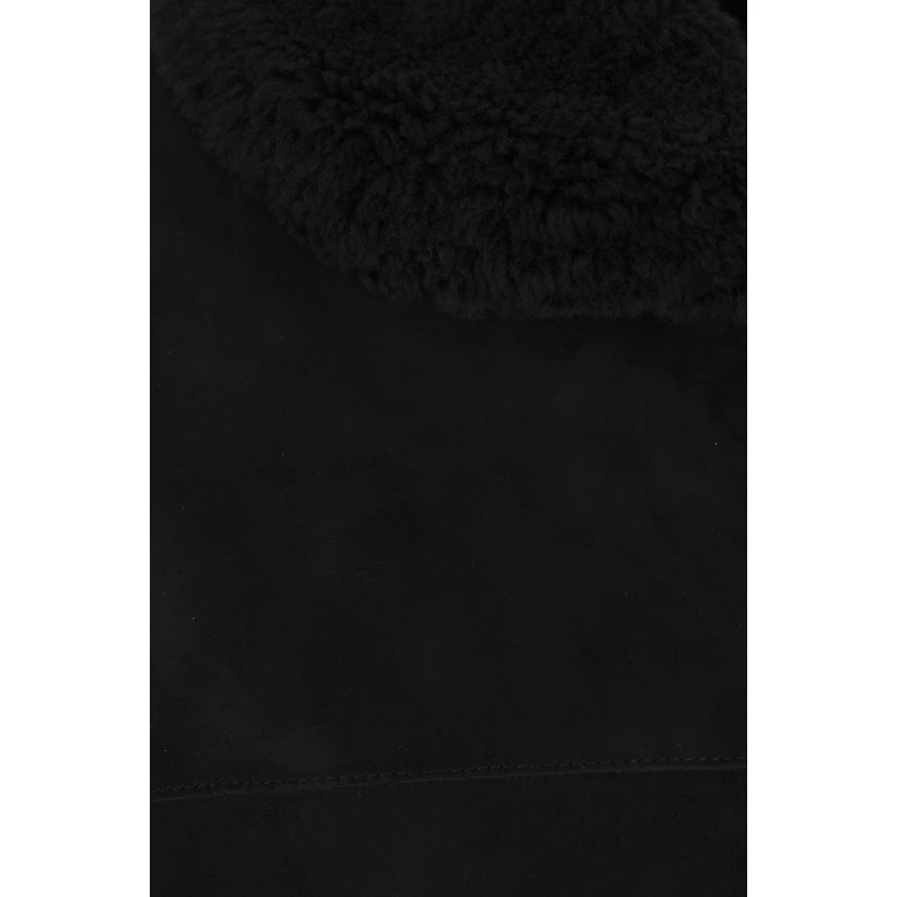 Ermanno Scervino Zwarte Shearling Bloemenjas Black Dames