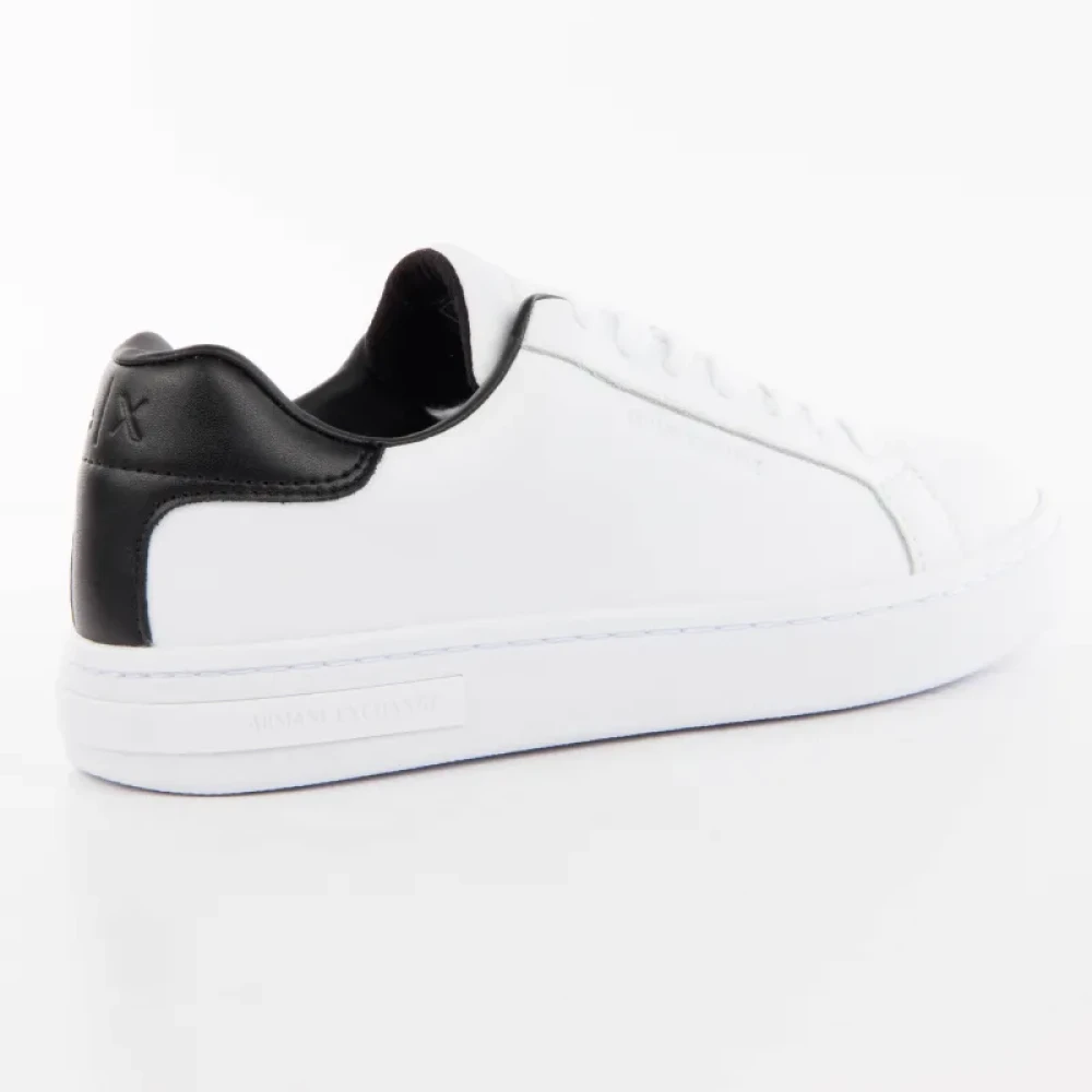 Armani Exchange Urban Basket in leer Dames Schoenen Wit