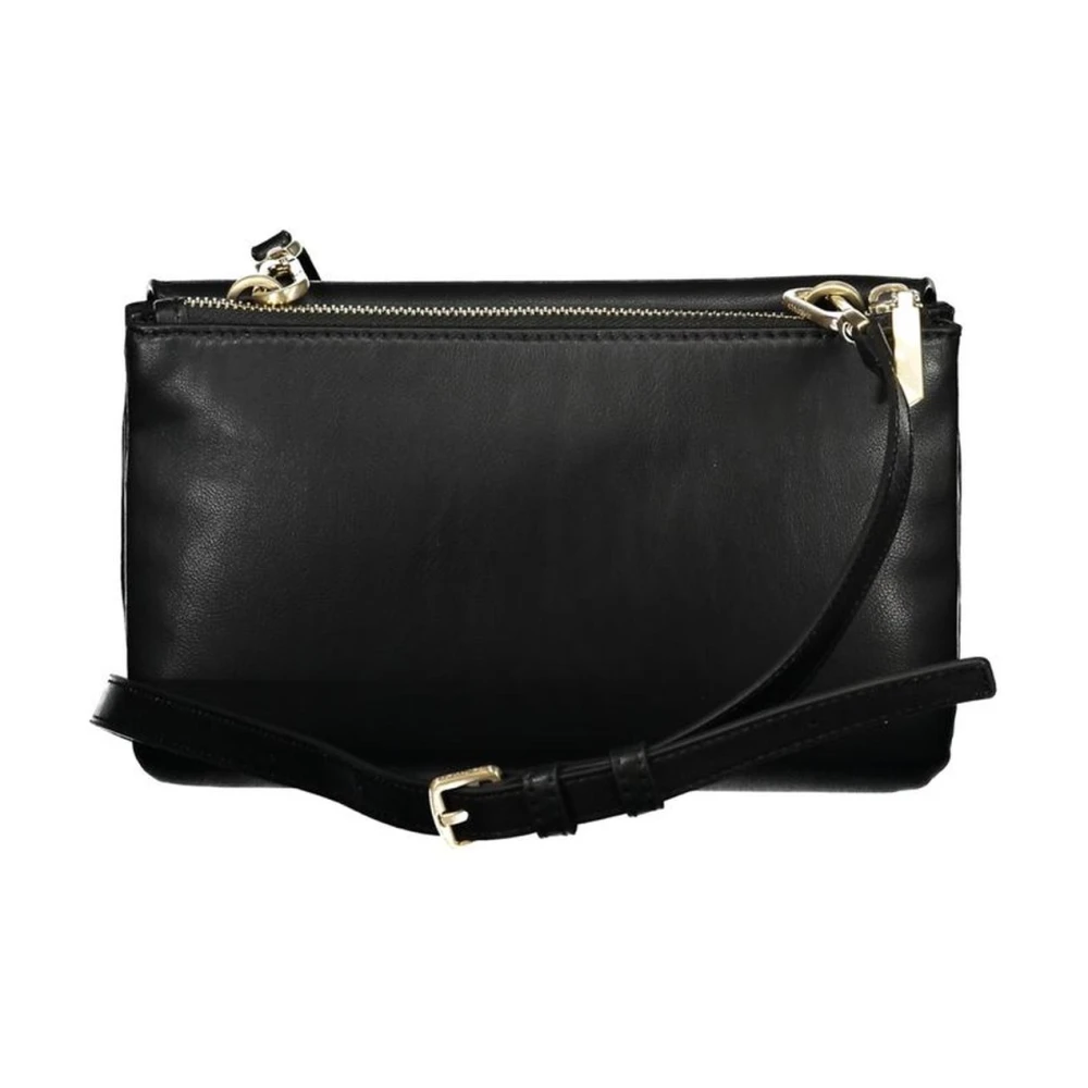 Calvin Klein Polyester Schoudertas met Twee Compartimenten Black Dames