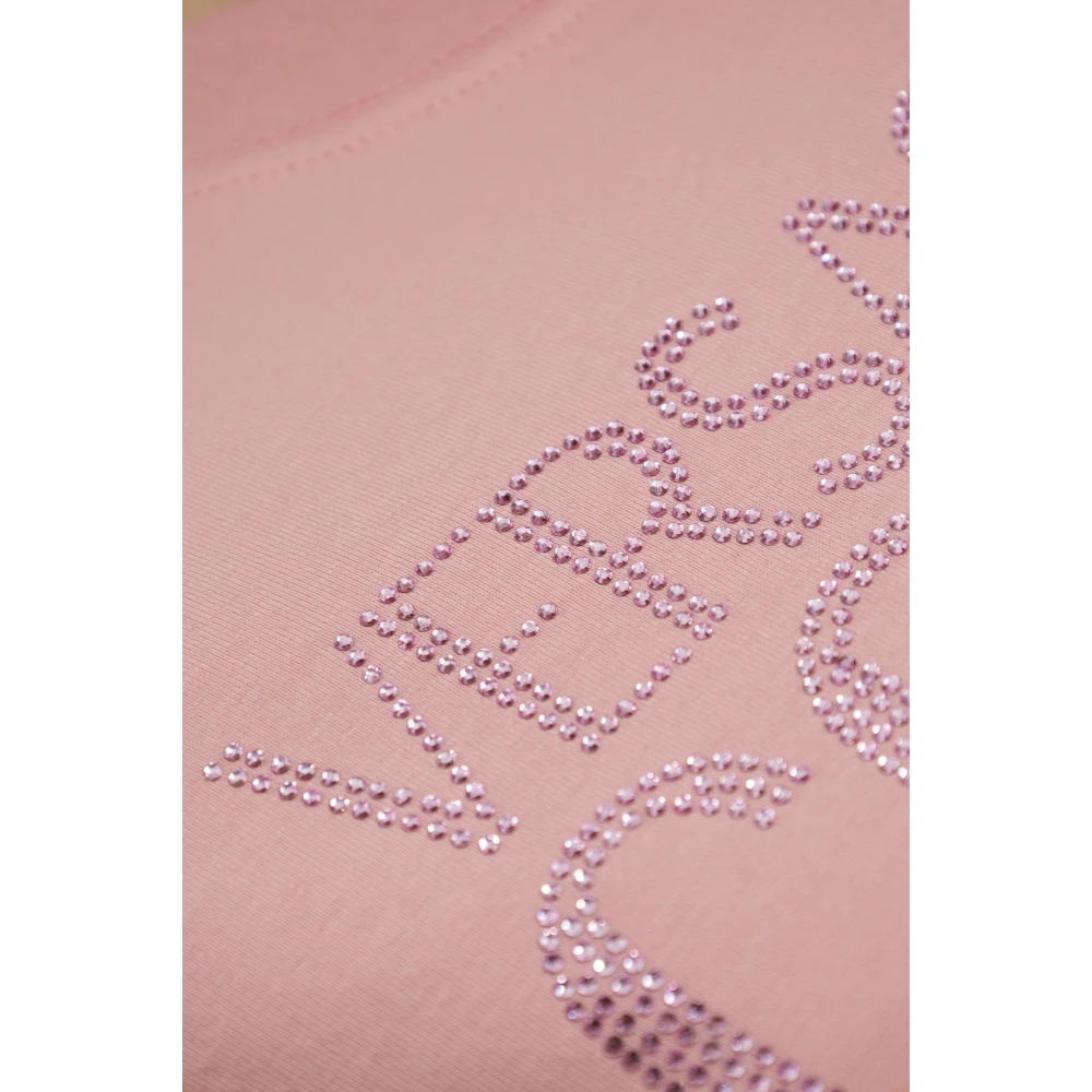 Versace Jeans Couture Jurk met glinsterende applicaties Pink Dames