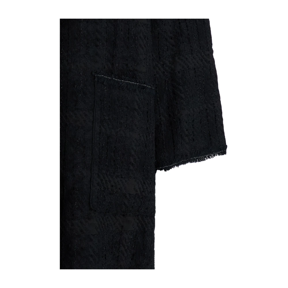 Semicouture Zwarte Tweed Overjas Black Dames