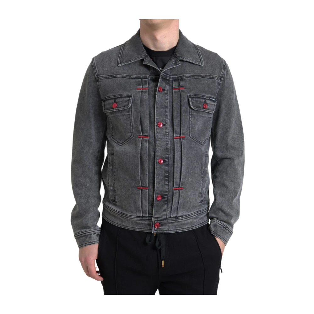 Dolce & Gabbana Elegante grijze spijkerjas Gray Heren