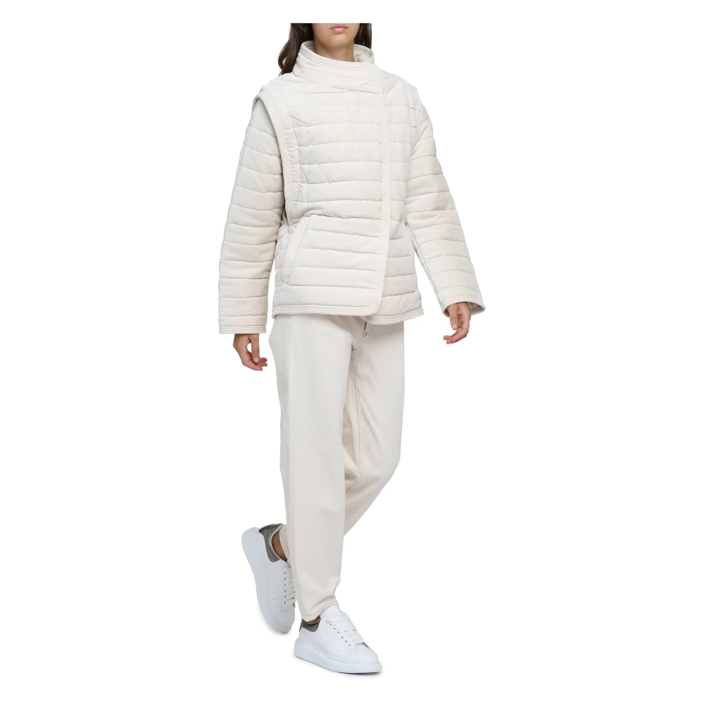 Isabel Marant Étoile Areta Gewatteerde Jas met Afneembare Mouwen Beige Dames