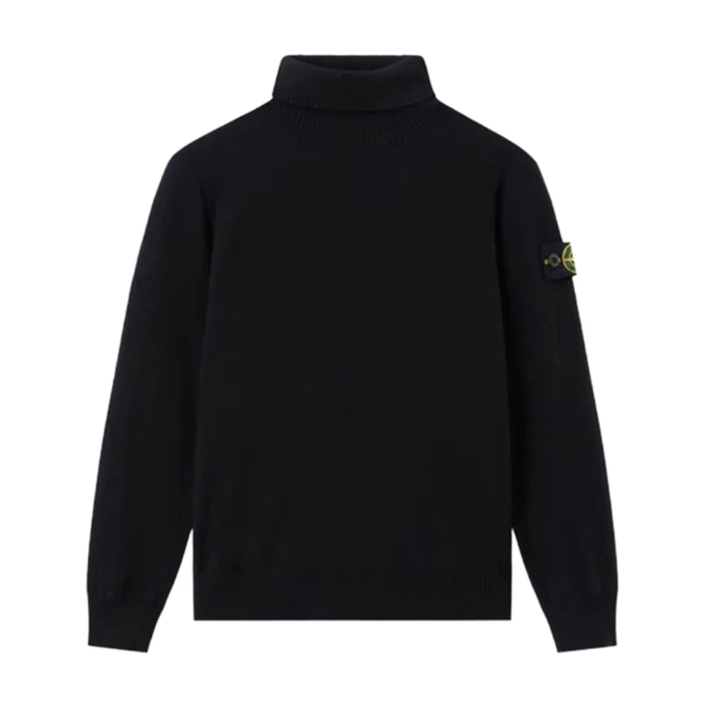 Stone Island Boys Black Kids Knitwear, 8 Y, Turtleneck Jumper