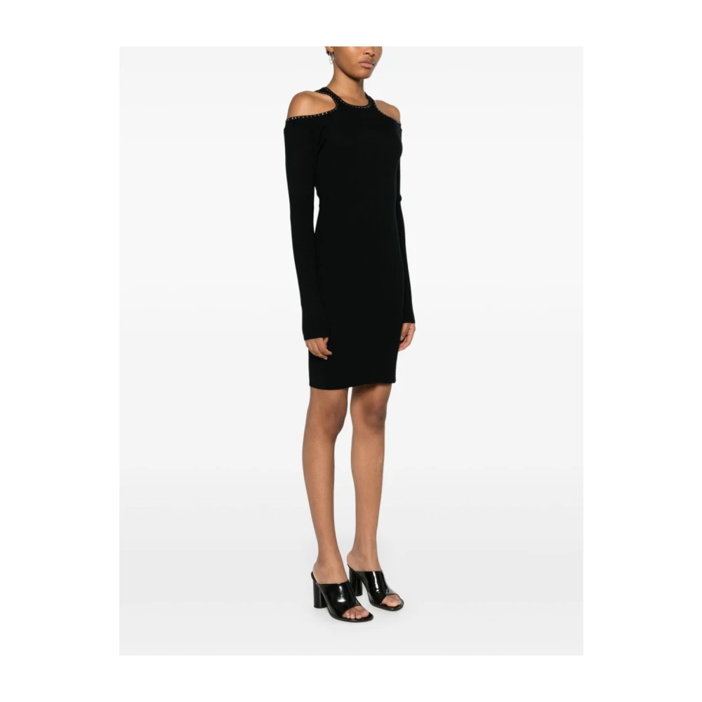 Liu Jo Zwarte Studs Gebreide Jurk Black Dames