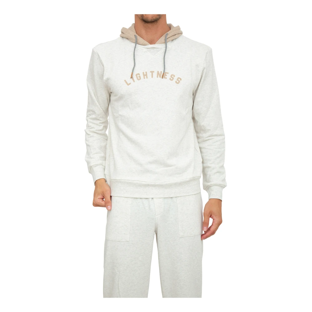 Eleventy Uomo Beige Felpa Con Cappuccio