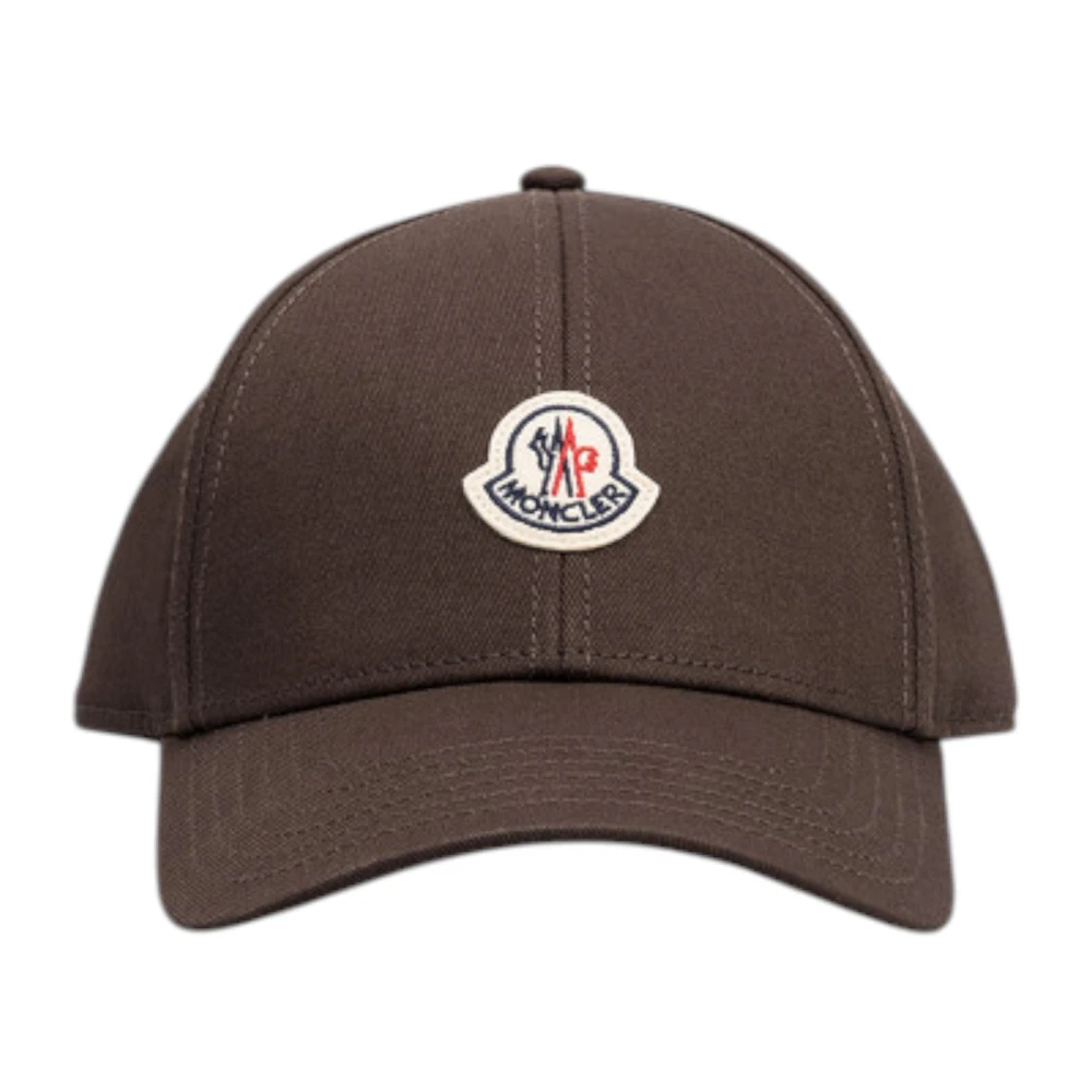 Moncler Hats & Caps, Female, One Size, Cotton Gabardine Baseball Cap Brown