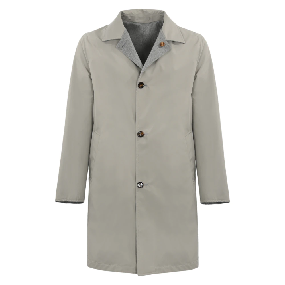 Kired Omkeerbare Grijze Cashmere Jas Gray Heren
