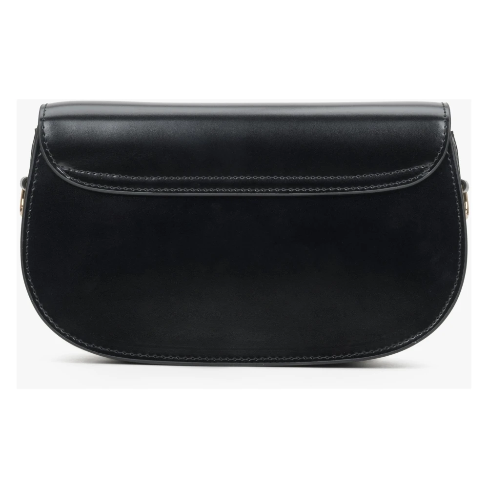 Estro Dames Zwarte Schoudertas met Verstelbare Band Er00115959 Black Dames