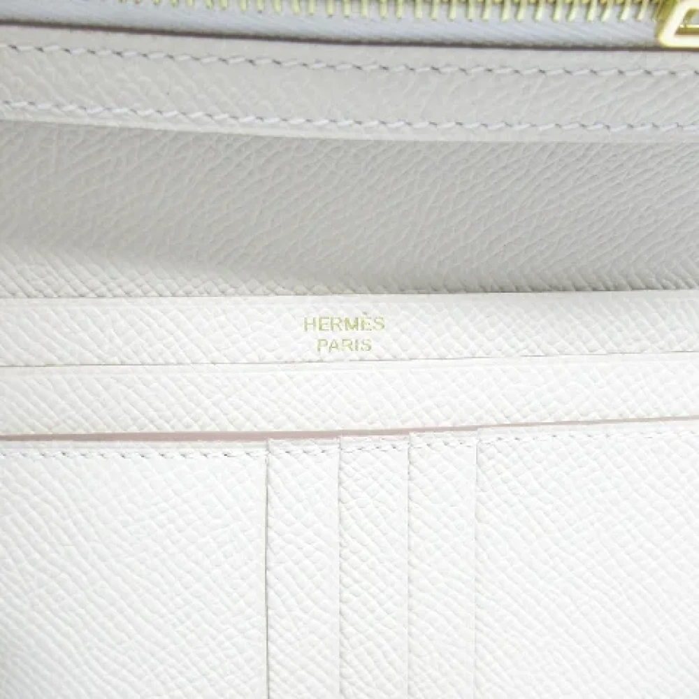 Hermès Vintage Pre-owned Leather wallets Beige Dames