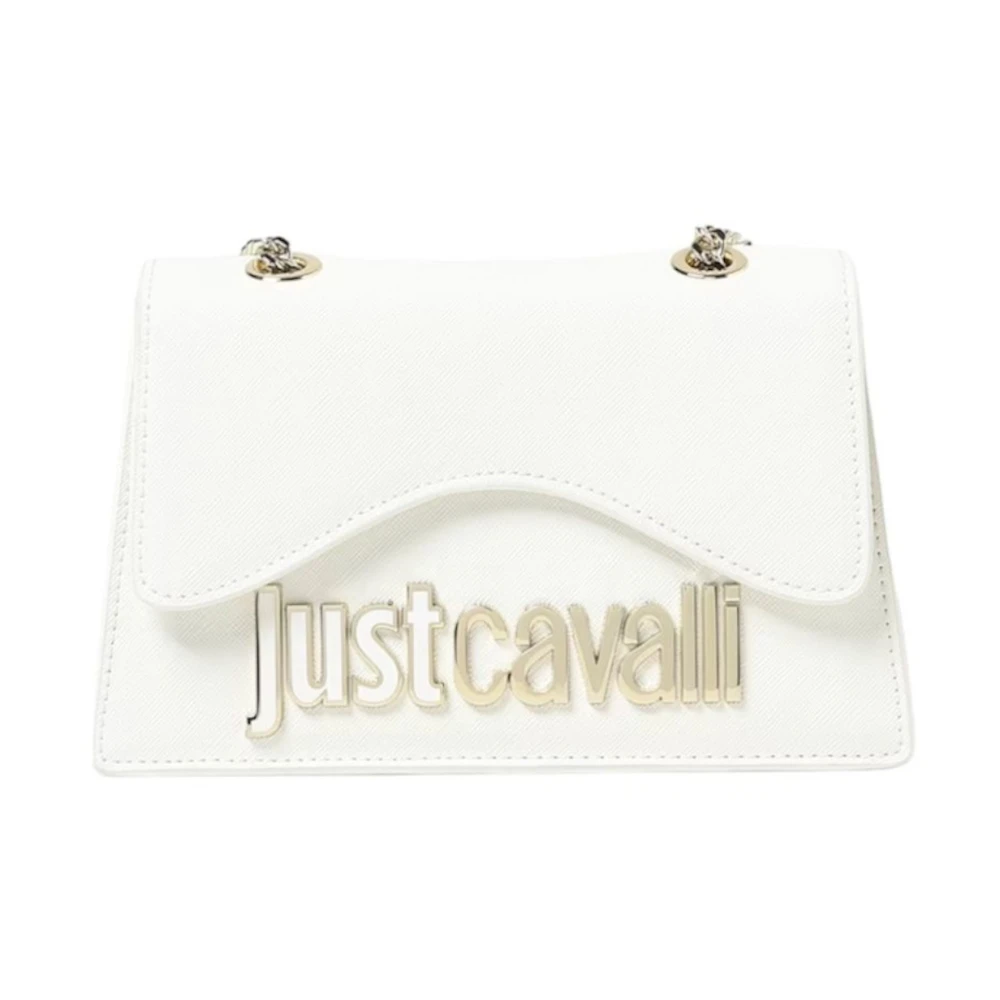 Just Cavalli Witte Mini Handtas met Gouden Handvat White Dames