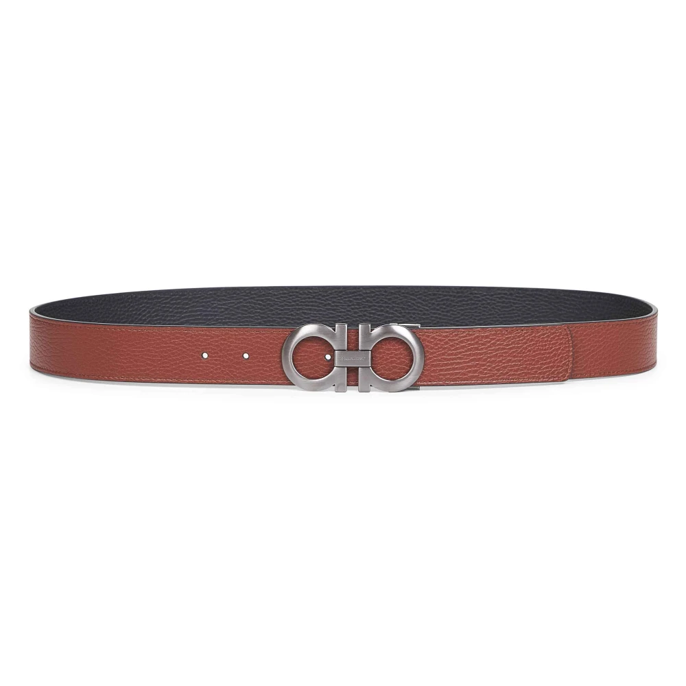 Ferragamo Mannelijk Bruin Reversible Gancini Belt