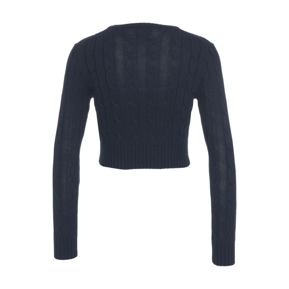 Polo Ralph Lauren Blauwe Kabeltrui Stijlvol Ontwerp Blue Dames