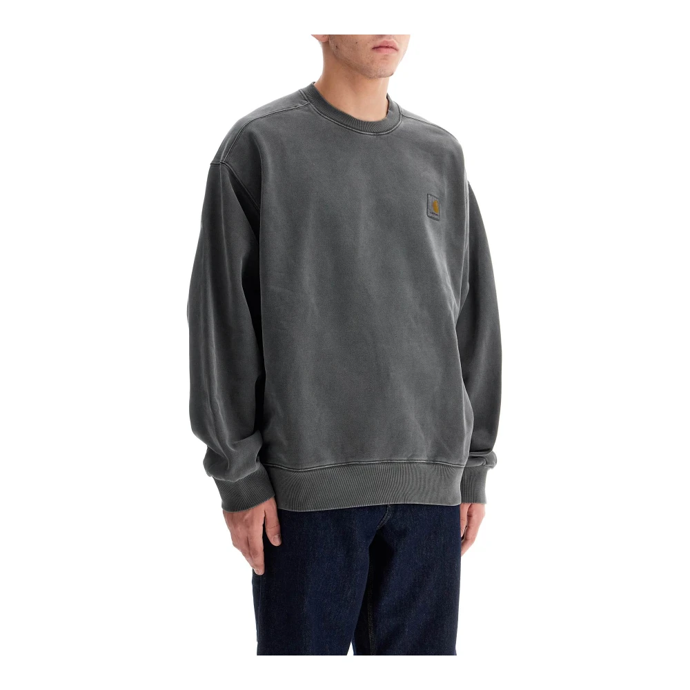 Carhartt WIP Geborsteld Katoenen Crewneck Sweatshirt Gray Heren