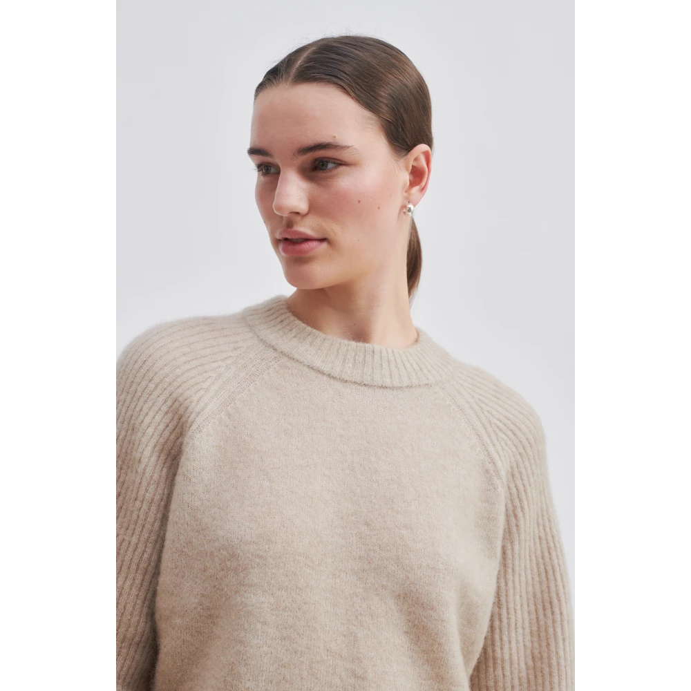 Second Female Sand Knit Sweater Brookline Second Dames Beige Dames