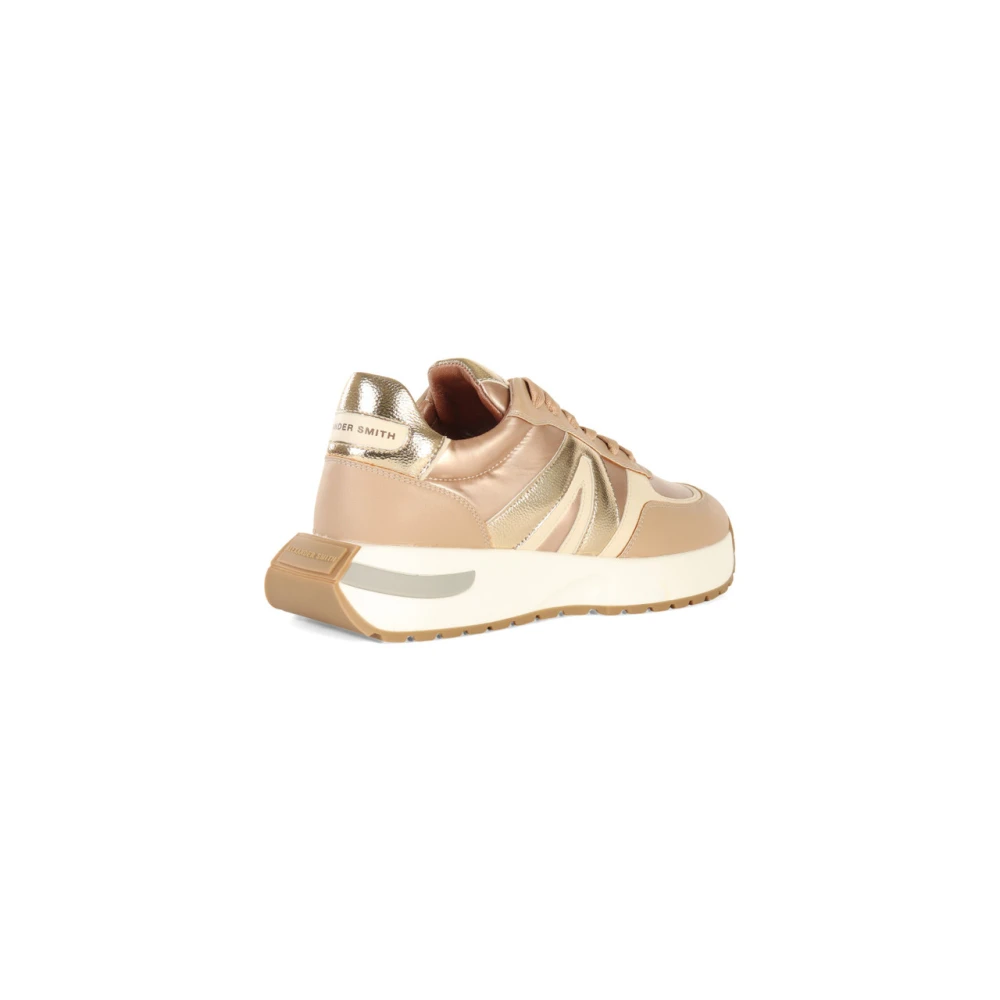 Alexander Smith Sneakers met gelamineerd effect in stof en eco-leer Yellow Dames