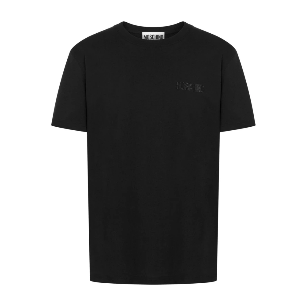 Moschino Zwart Logo Detail Crew Neck T-shirt Black Heren