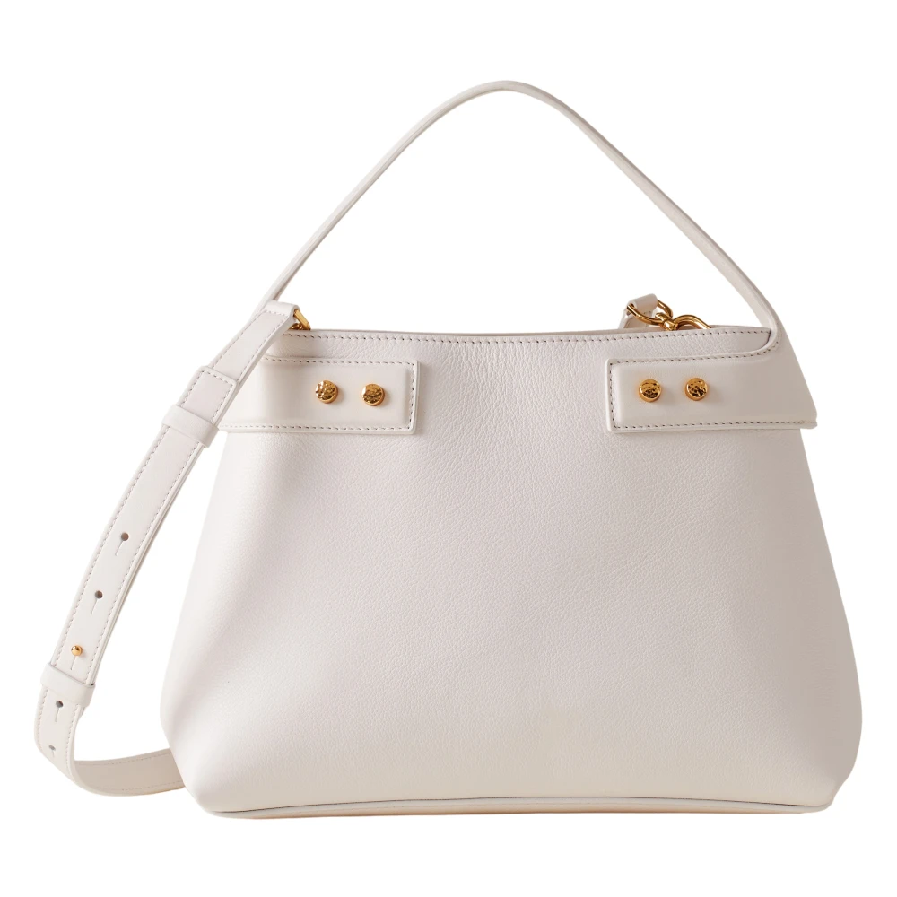 Borbonese Witte leren schoudertas White Dames