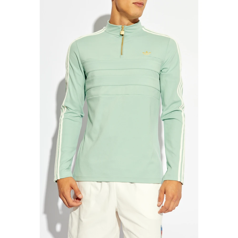 adidas Originals Sweatshirt met ritssluiting en opstaande kraag Green Heren