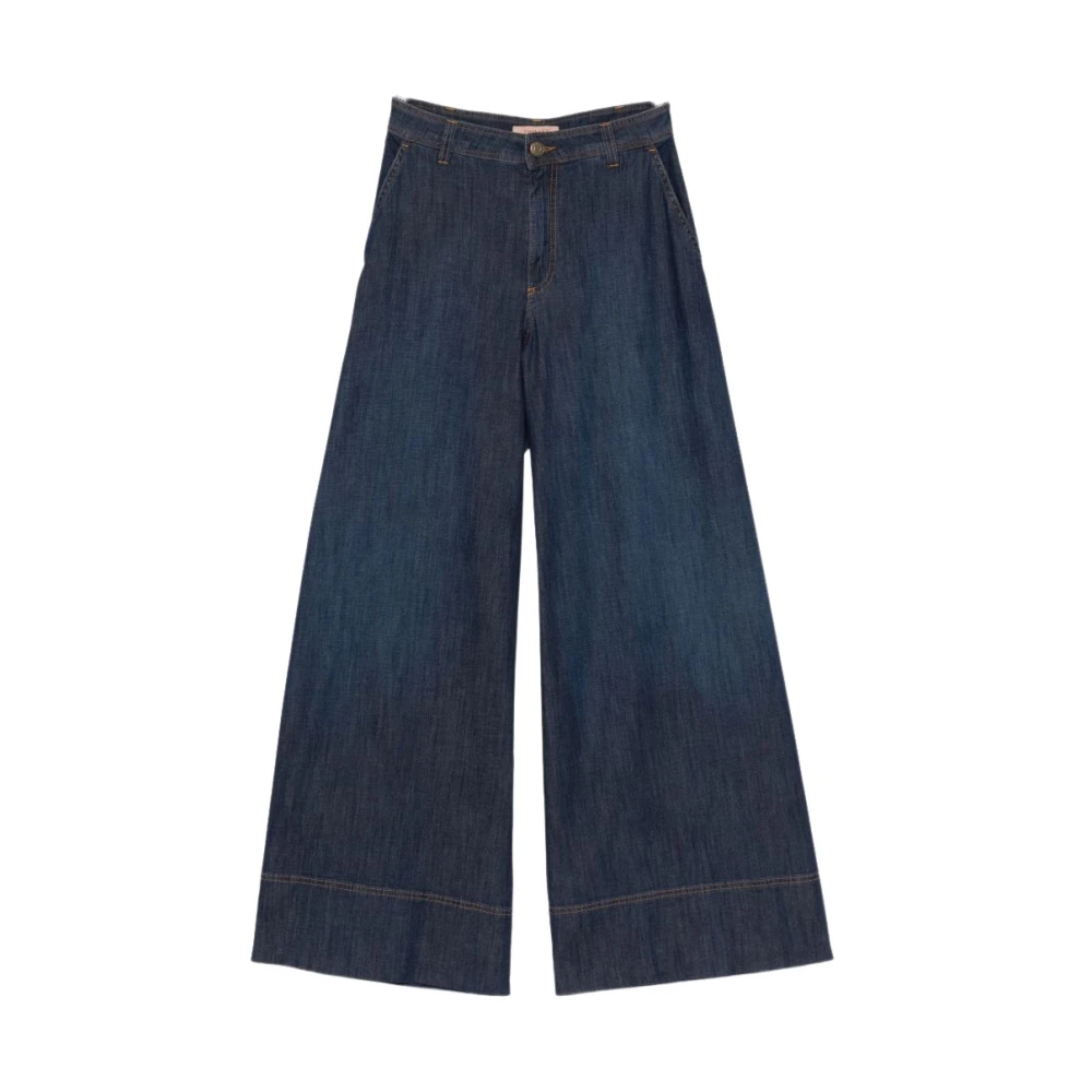 Twinset Women's Blue Wide Jeans - Wide Jeans - W28 - Jeans