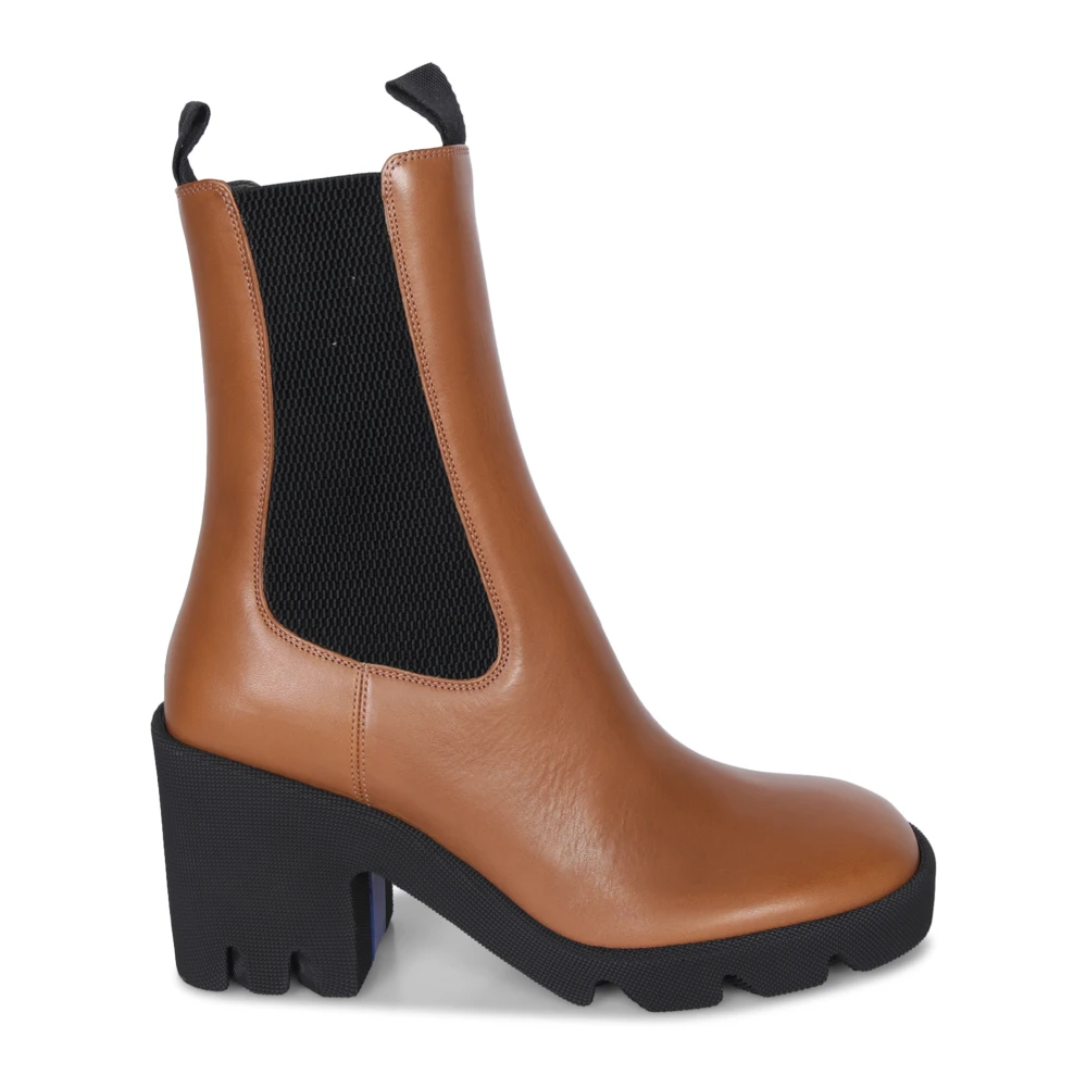 Burberry Women's Brown Leather Boot - Chelsea Boots - 6 Uk - Shoes
