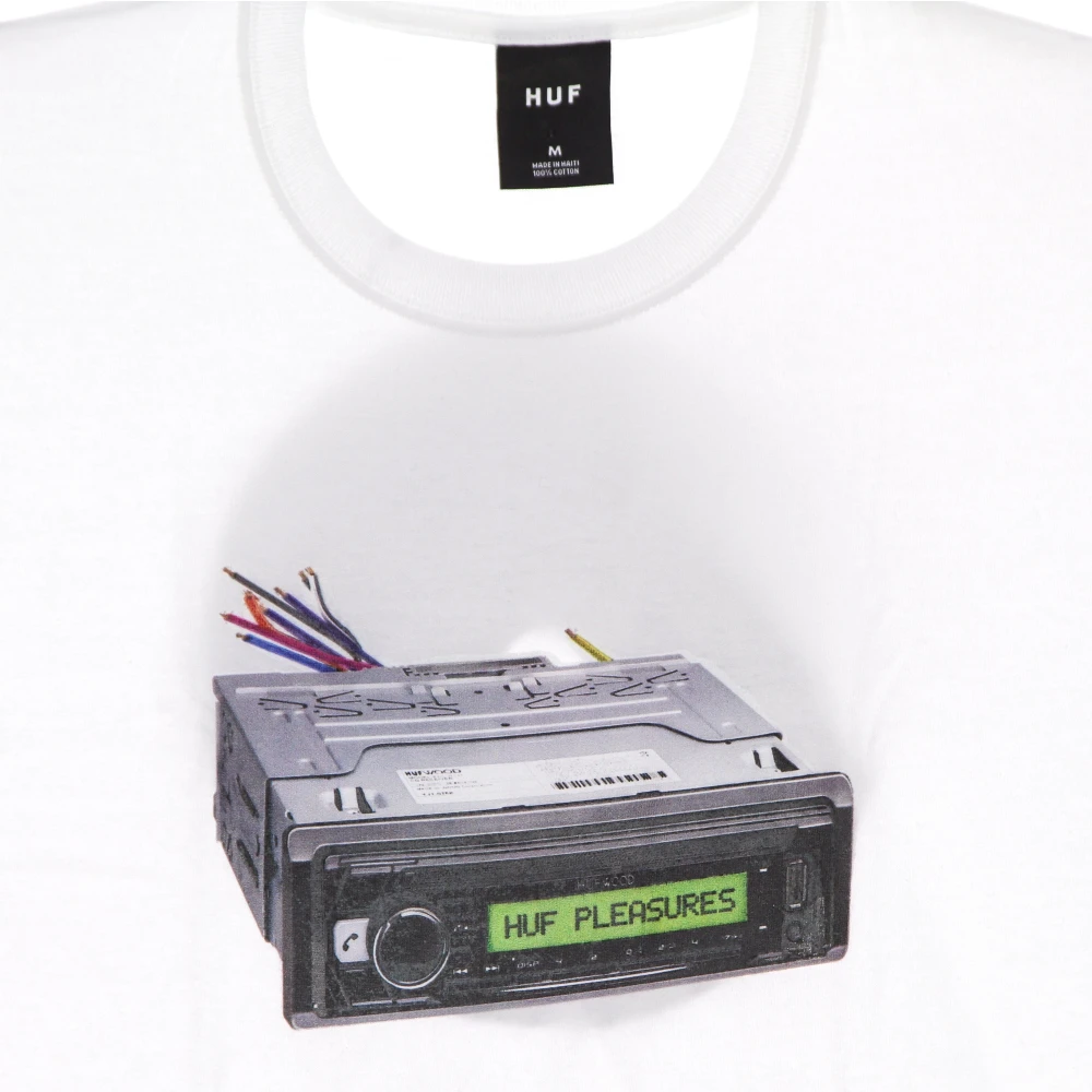 HUF Witte Tee met Print Voor Achter White Heren