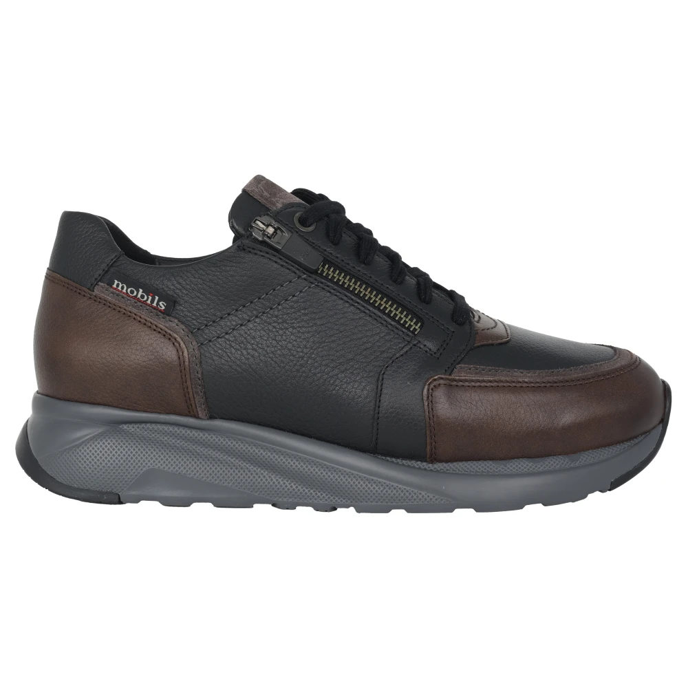 Mephisto Wijde pasvorm sneaker in donkerbruin Heren Schoenen