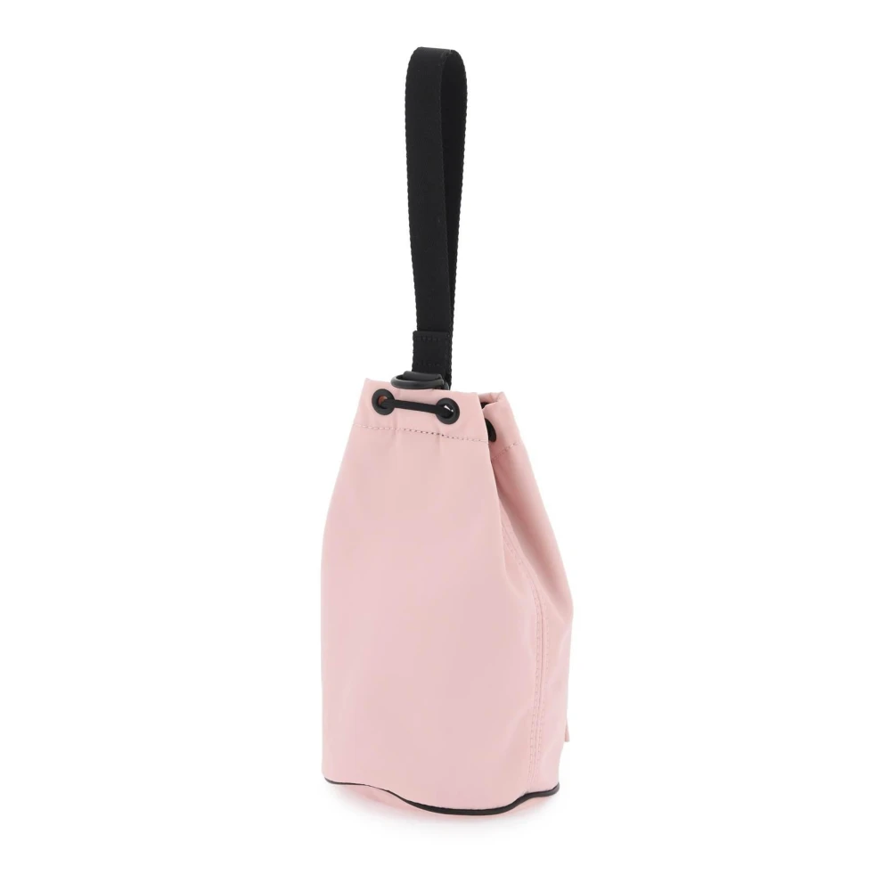 Moncler Nylon Mini Bucket Tas met Trekkoordsluiting Pink Dames