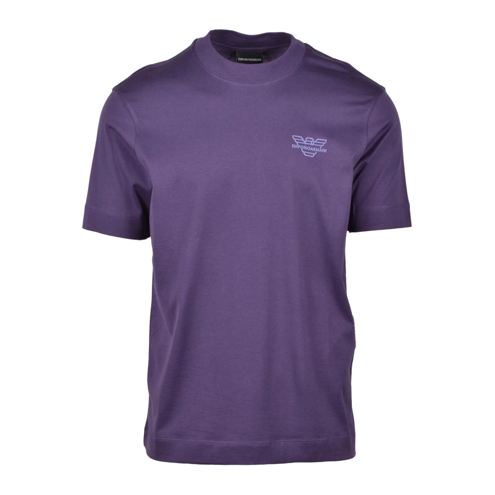 Emporio Armani Katoenen T-shirt met Stijlvol Ontwerp Purple Heren