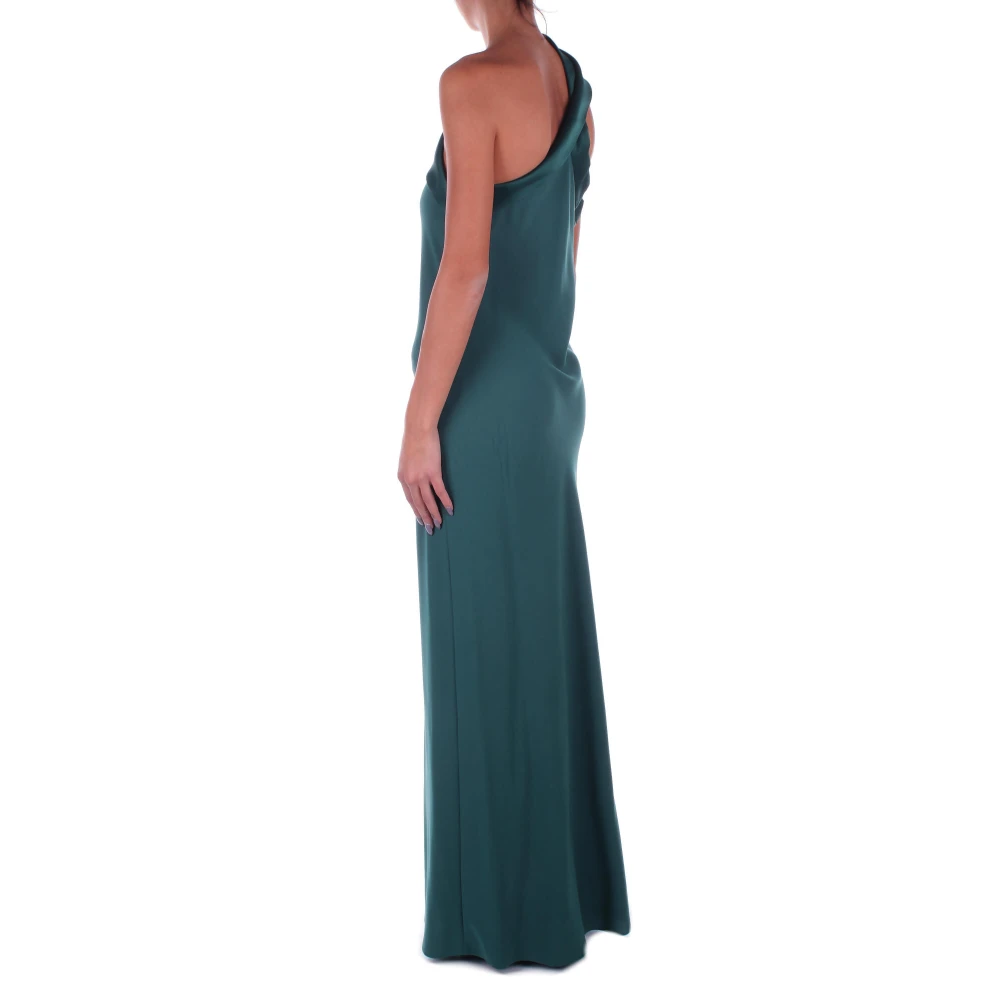 Max Mara Groene jurk met één schouder en zijrits Green Dames