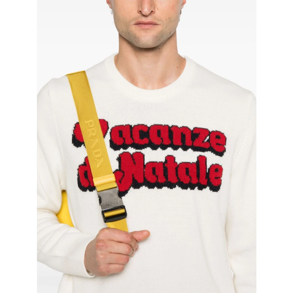 MC2 Saint Barth Geborduurde Ronde Hals Sweater Wit White Heren