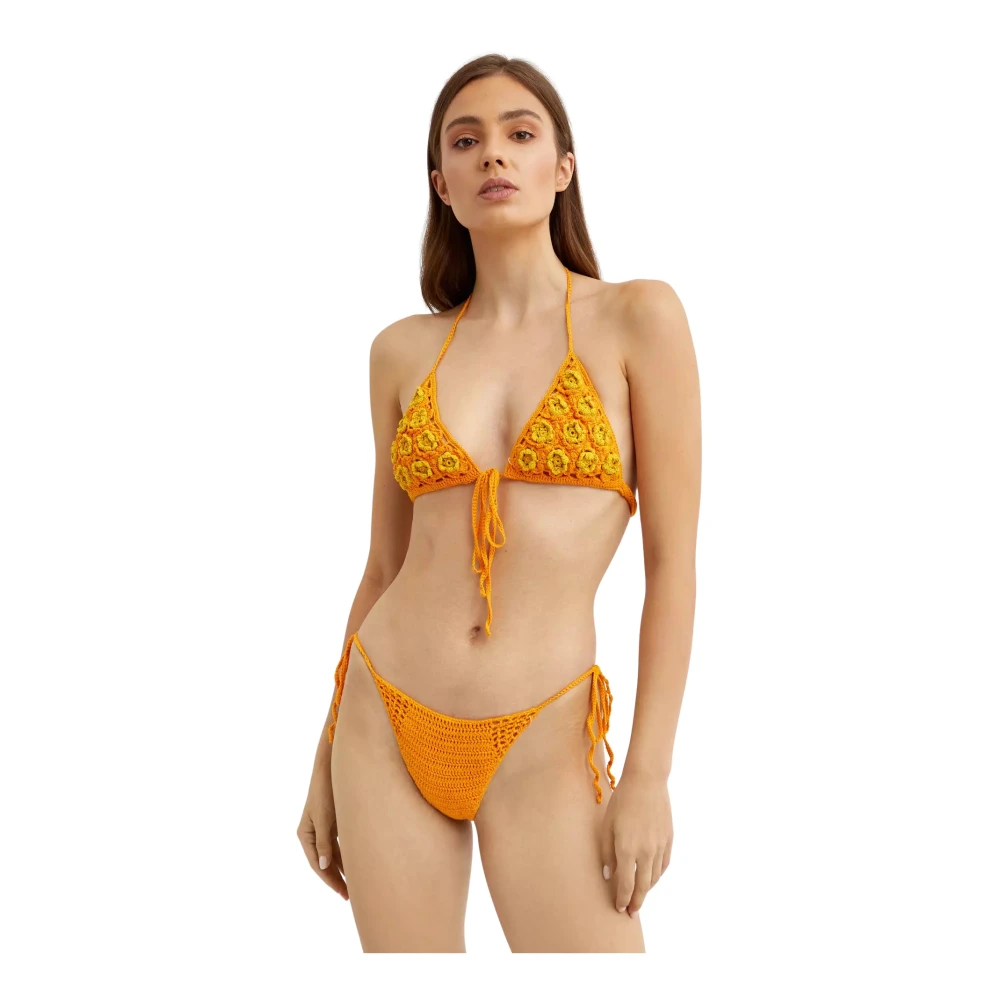 Cult Gaia Orange Virkad Bikini Topp Alivia Orange, Dam