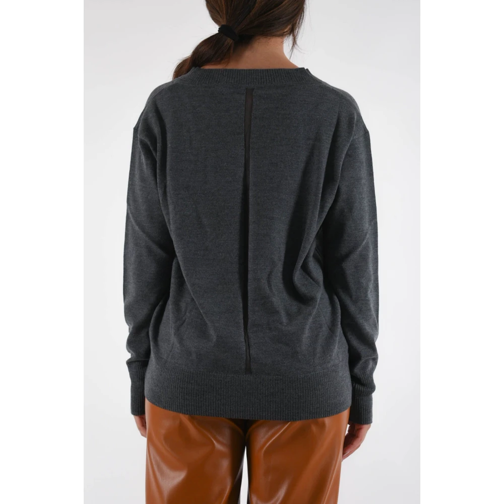 PATRIZIA PEPE Wol V-hals Lange Mouw Trui Gray Dames