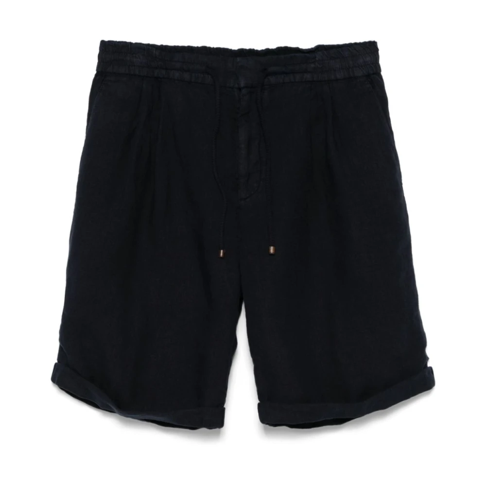 Brunello Cucinelli Blue Elastic Waist Shorts - Male - Casual Shorts - 3XL - Shorts