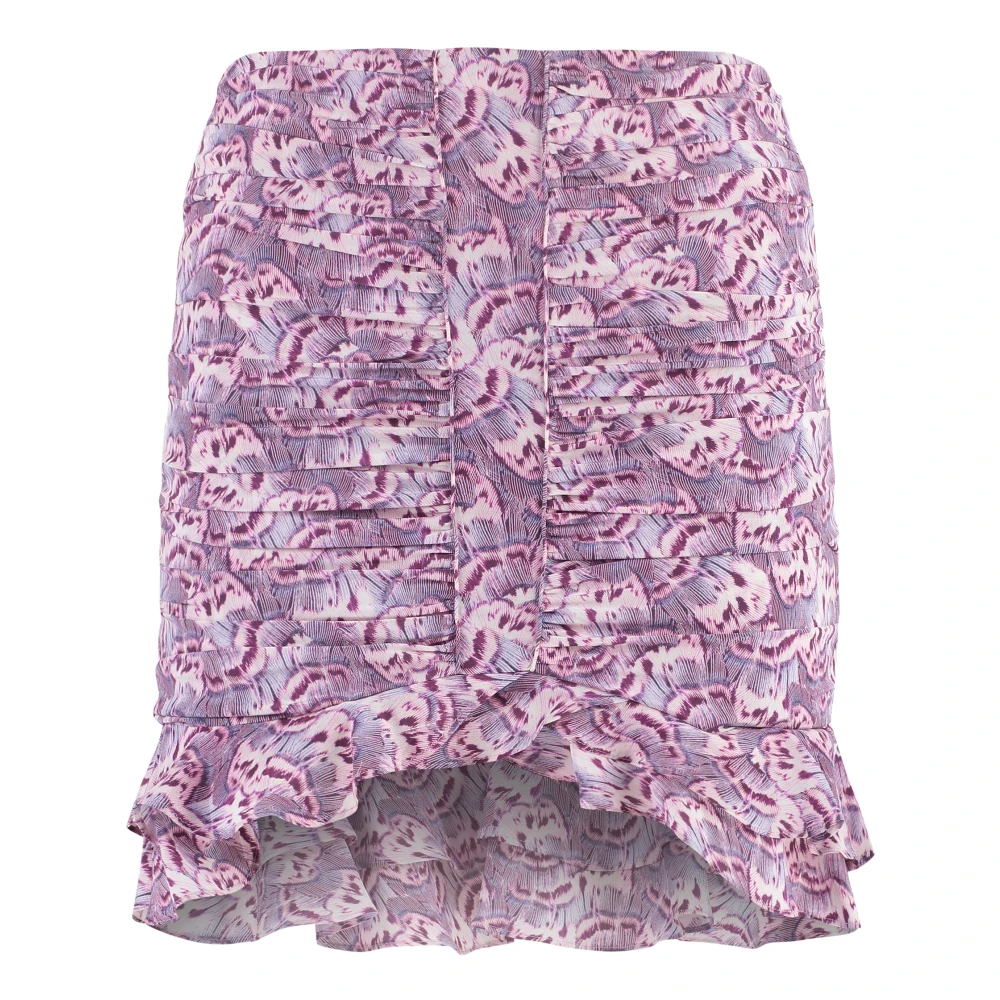 Isabel Marant Women's Purple Short Skirts, Xs, Milendi Printed Silk Skirt