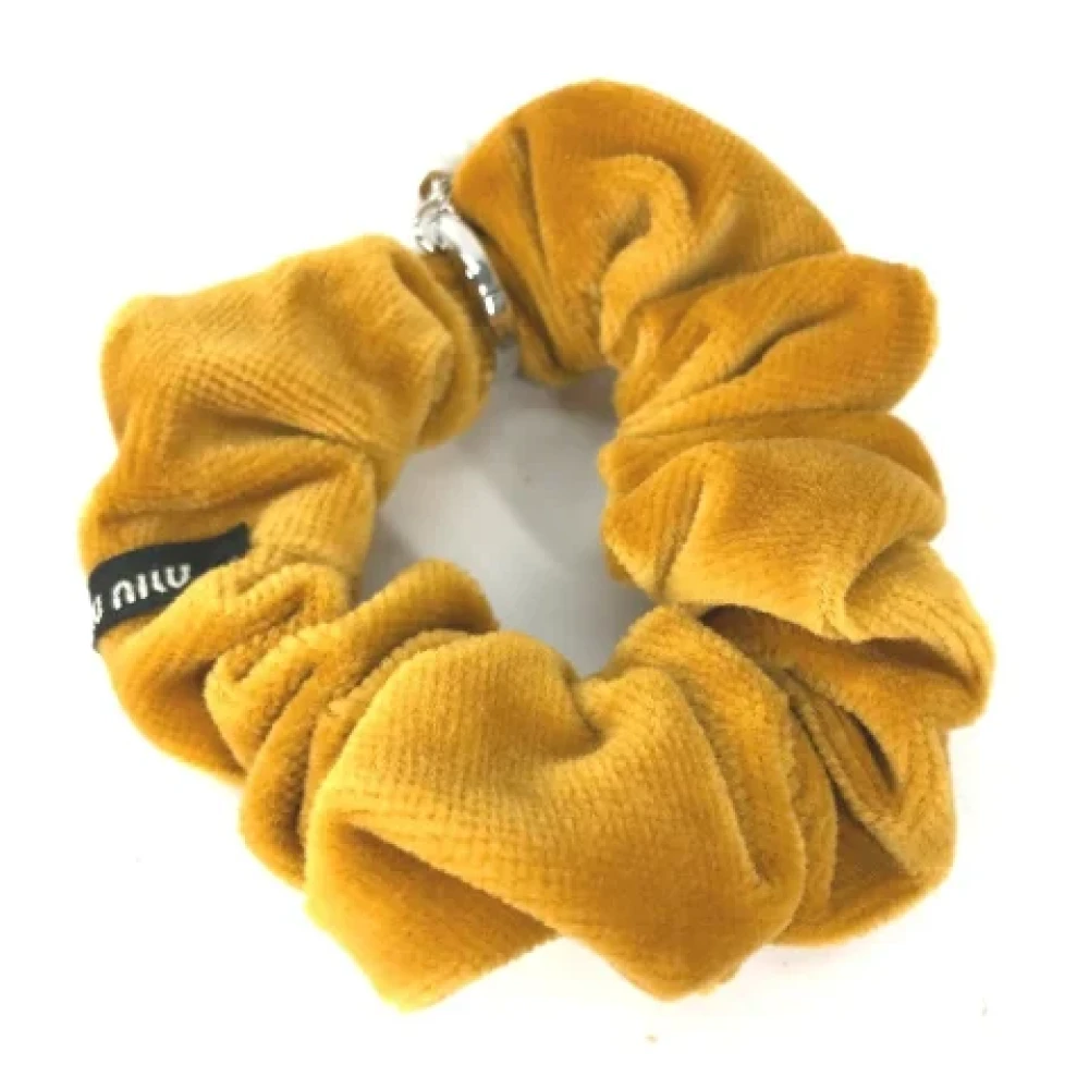 Miu Pre-owned Velvet hair-accessories Yellow Dames