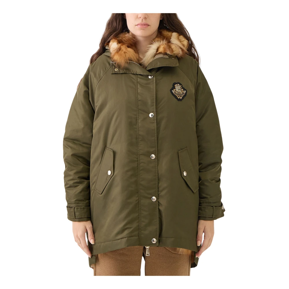 Ermanno Scervino Militair Groene Parka met Afneembare Vest Green Dames