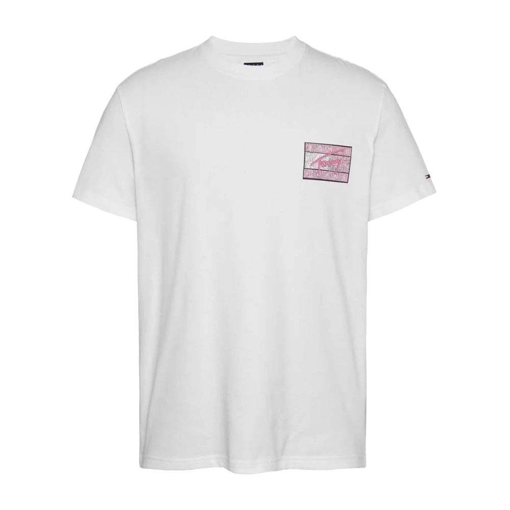 Tommy Hilfiger Men's White T-Shirts,, Rwb Flag Tee Large