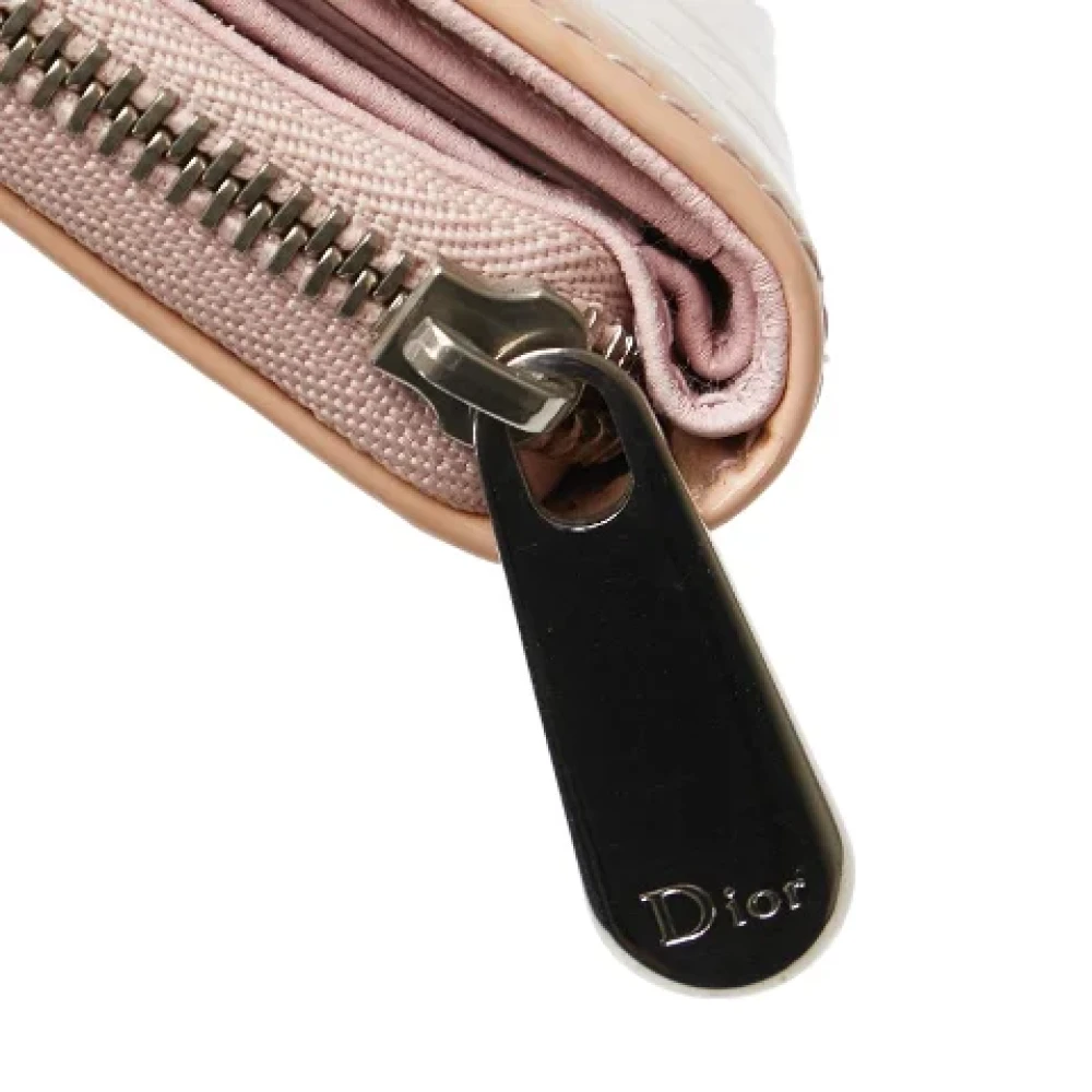 Dior Vintage Pre-owned Leather wallets Beige Dames