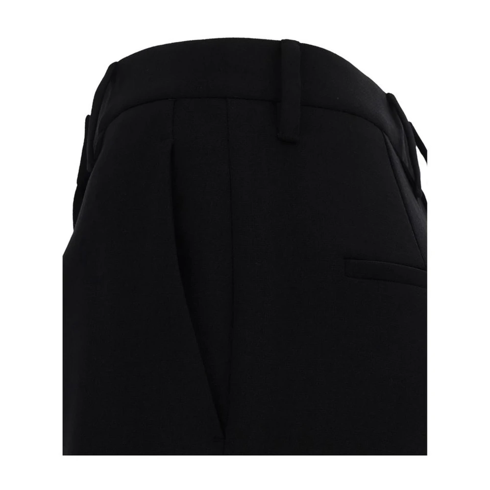 Prada Zwarte wollen ritsbroek met riem Black Dames