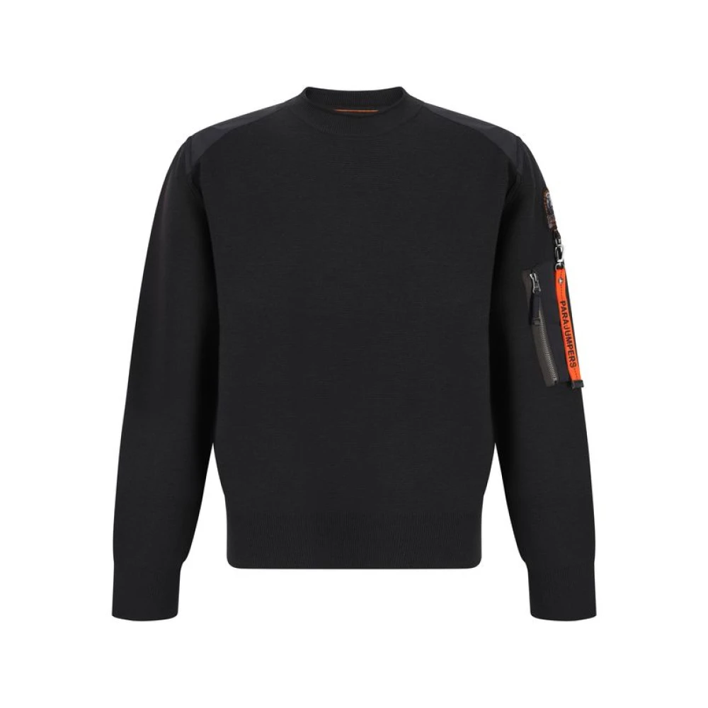 Parajumpers Merinowollen Pullover met Ritszak Black Heren