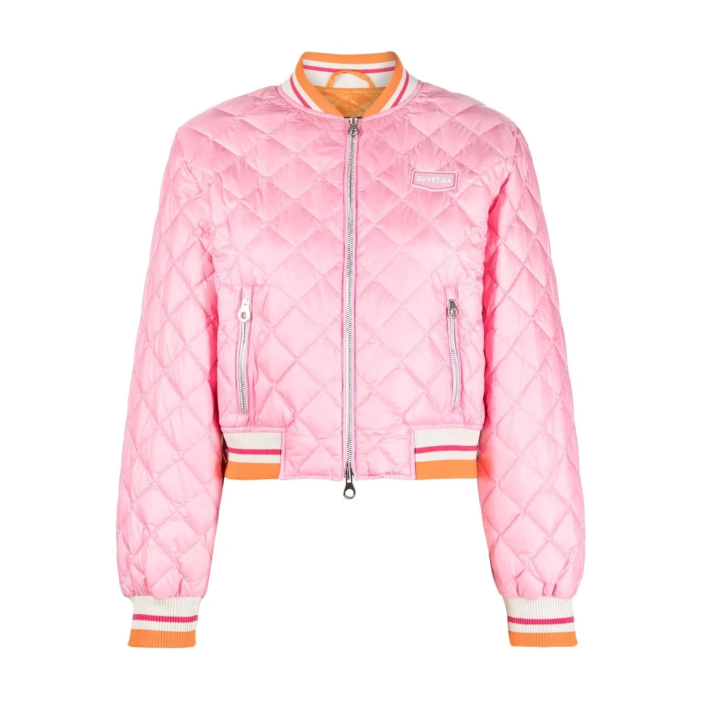 Duvetica Rosa Diamond-Quilted Bomberjacka Pink, Dam