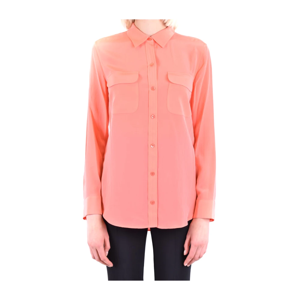 Equipment Luxe Zijden Shirt in Melonkleur Pink Dames