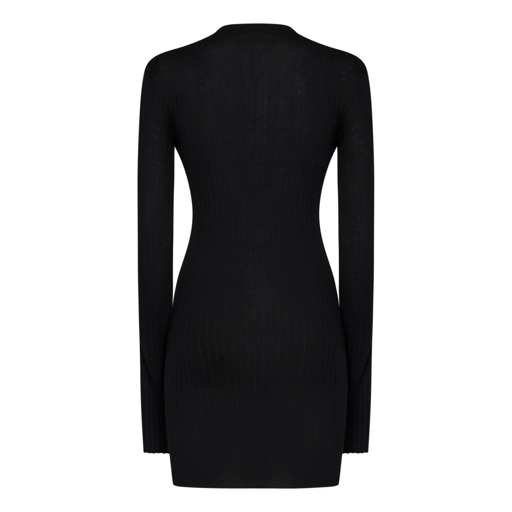 The Attico Zwarte Kasjmier Mini Jurk Black Dames