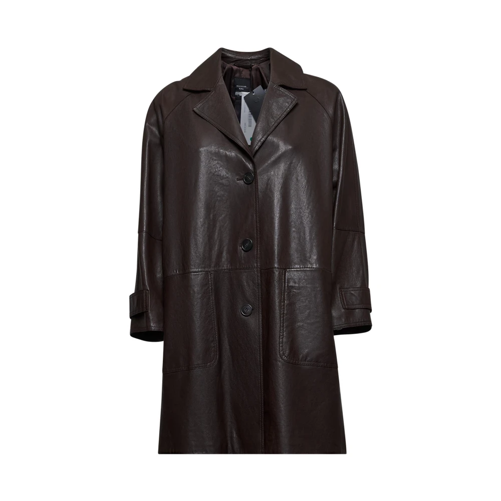 Max Mara Weekend Bruine Weekendjassen met geribbelde tailleband Brown Dames