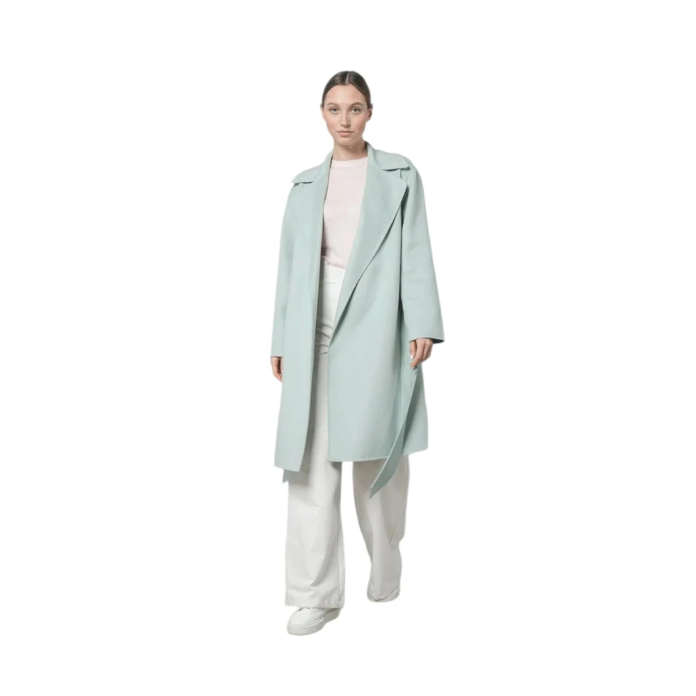 Max Mara Studio Elegante Wollen Jas Green Dames