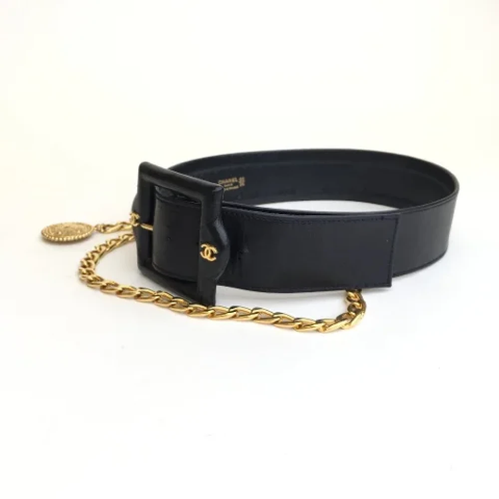 Chanel Vintage Pre-owned Leather belts Black Dames